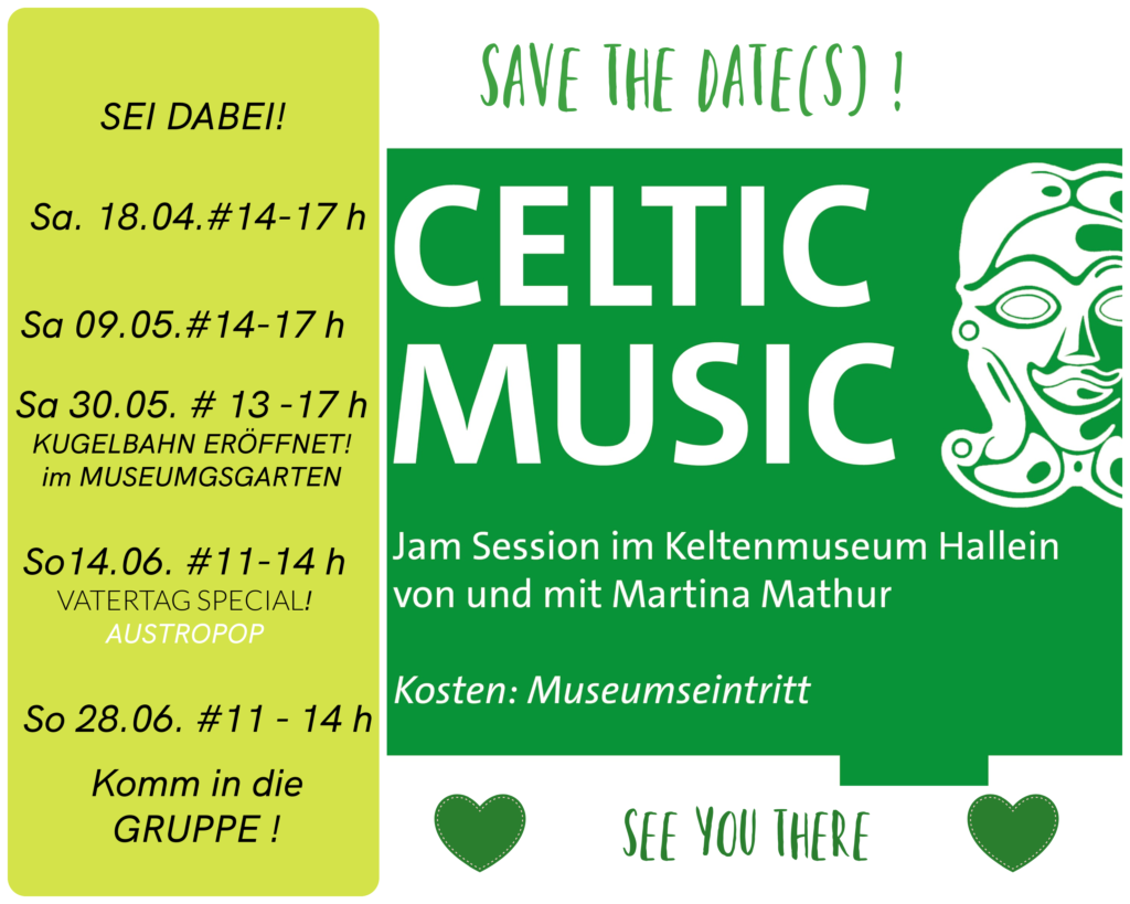 Termine der Jamsession im Keltenmuseum April bis Juni 2026